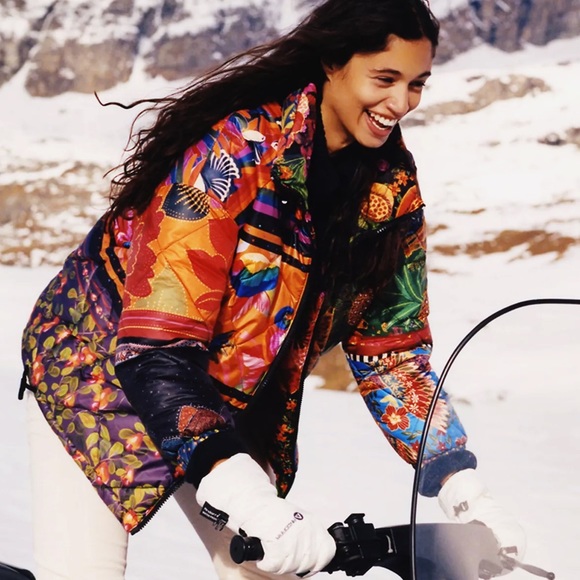 FARM Rio Jackets & Blazers - FARM Rio Reversible Mix Scarves Puffer Jacket